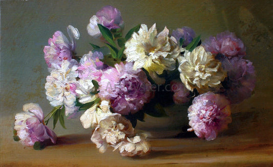  Charles Ethan Porter Peonies in a Bowl - Canvas Print