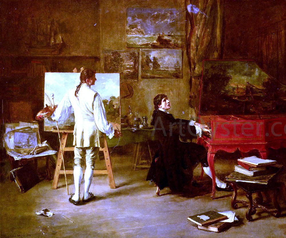  Lucien Alphonse Gros Pergolese Dans L'atelier De Joseph Vernet - Canvas Print