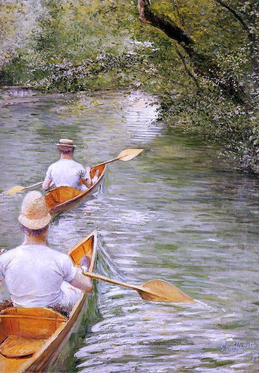  Gustave Caillebotte Perissoires (also known as The Canoes) - Canvas Print
