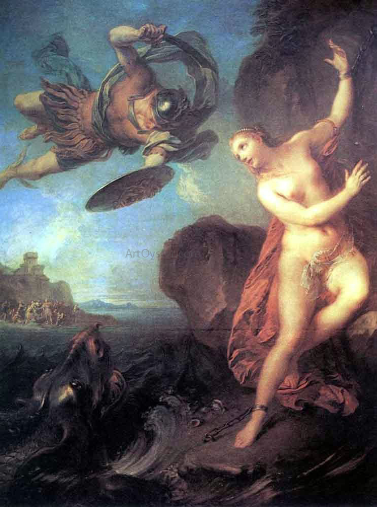  Francois Lemoyne Perseus and Andromeda - Canvas Print