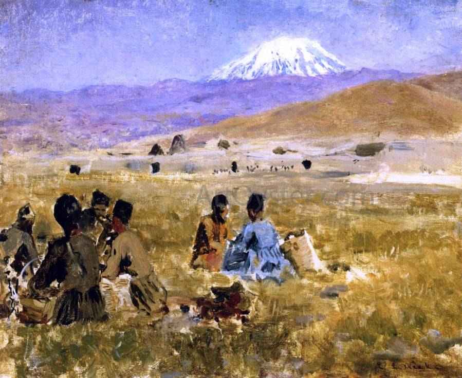  Edwin Lord Weeks Persians Lunching on the Grass, Mt. Ararat in the Distance - Canvas Print
