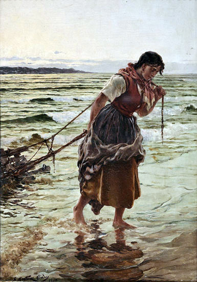  Juan Martinez Abades Pescadora - Canvas Print