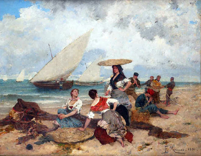  Eliseo Meifren I Roig Pescadoras - Canvas Print