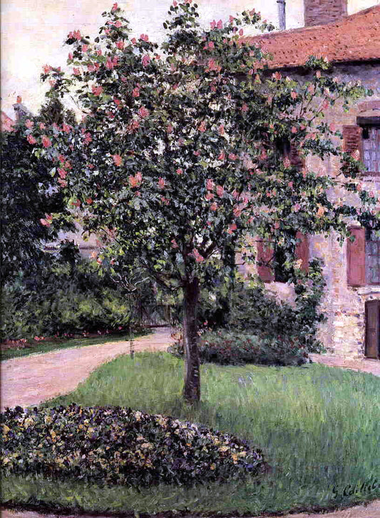  Gustave Caillebotte Petit Gennevilliers, Facade, Southeast of the Artist's Studio, Overlooking the Garden, Spring - Canvas Print