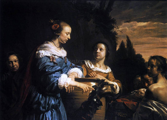  Jan De Bray Pharaoh's Daughter with Her Attendants and Moses in the Reed Basket - Canvas Print