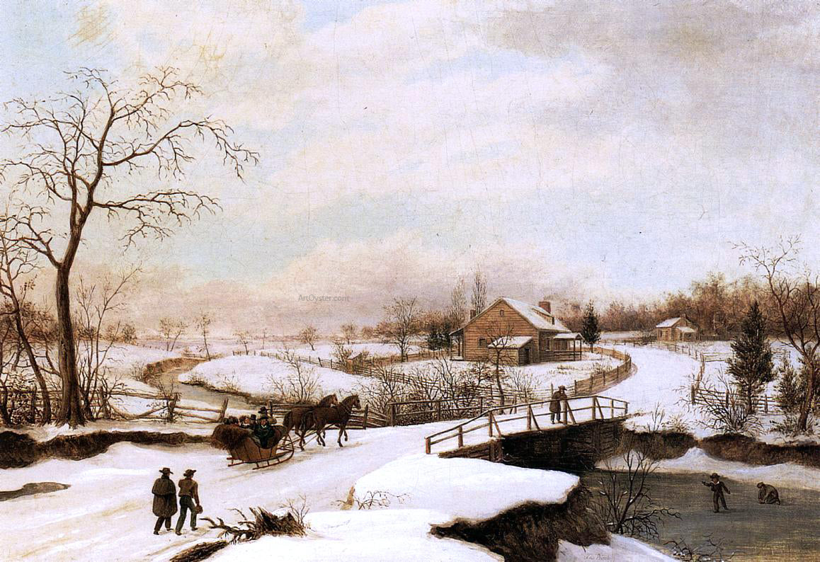  Thomas Birch Philadelphia Winter Landscape - Canvas Print