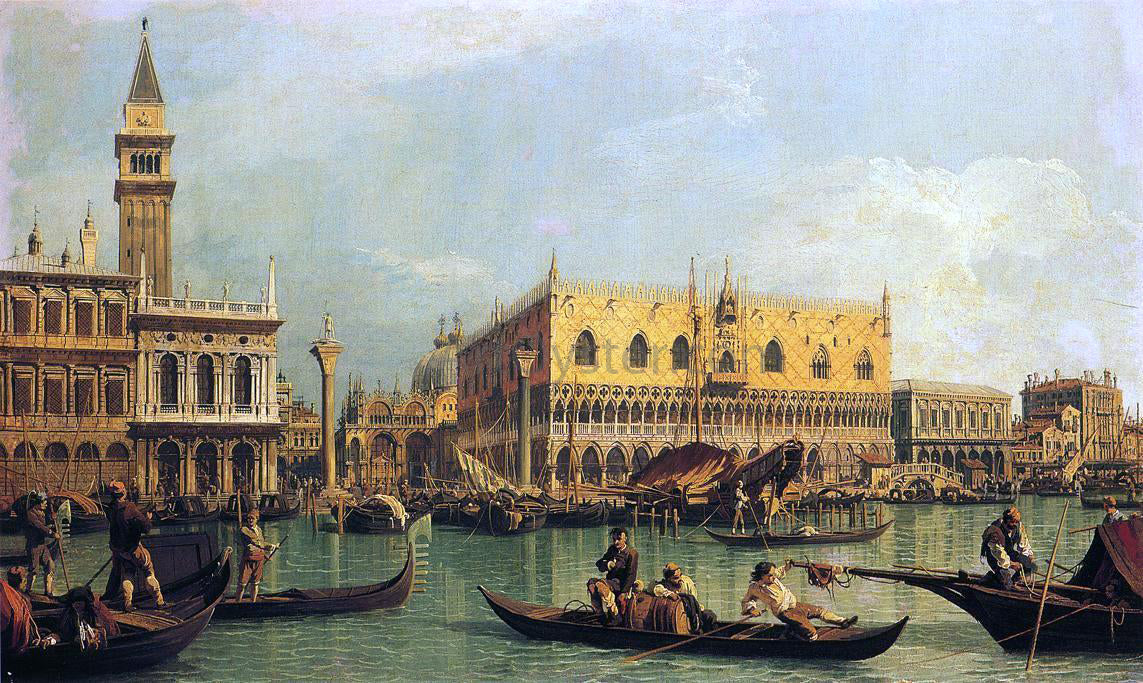  Canaletto Piazzetta and the Doge's Palace from the Bacino di San Marco - Canvas Print