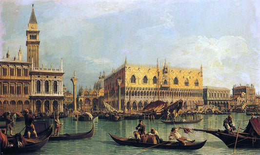  Canaletto Piazzetta and the Doge's Palace from the Bacino di San Marco - Canvas Print