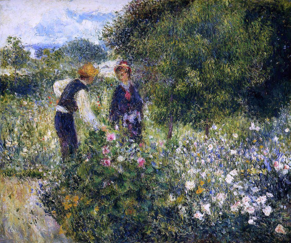  Pierre Auguste Renoir Picking Flowers - Canvas Print