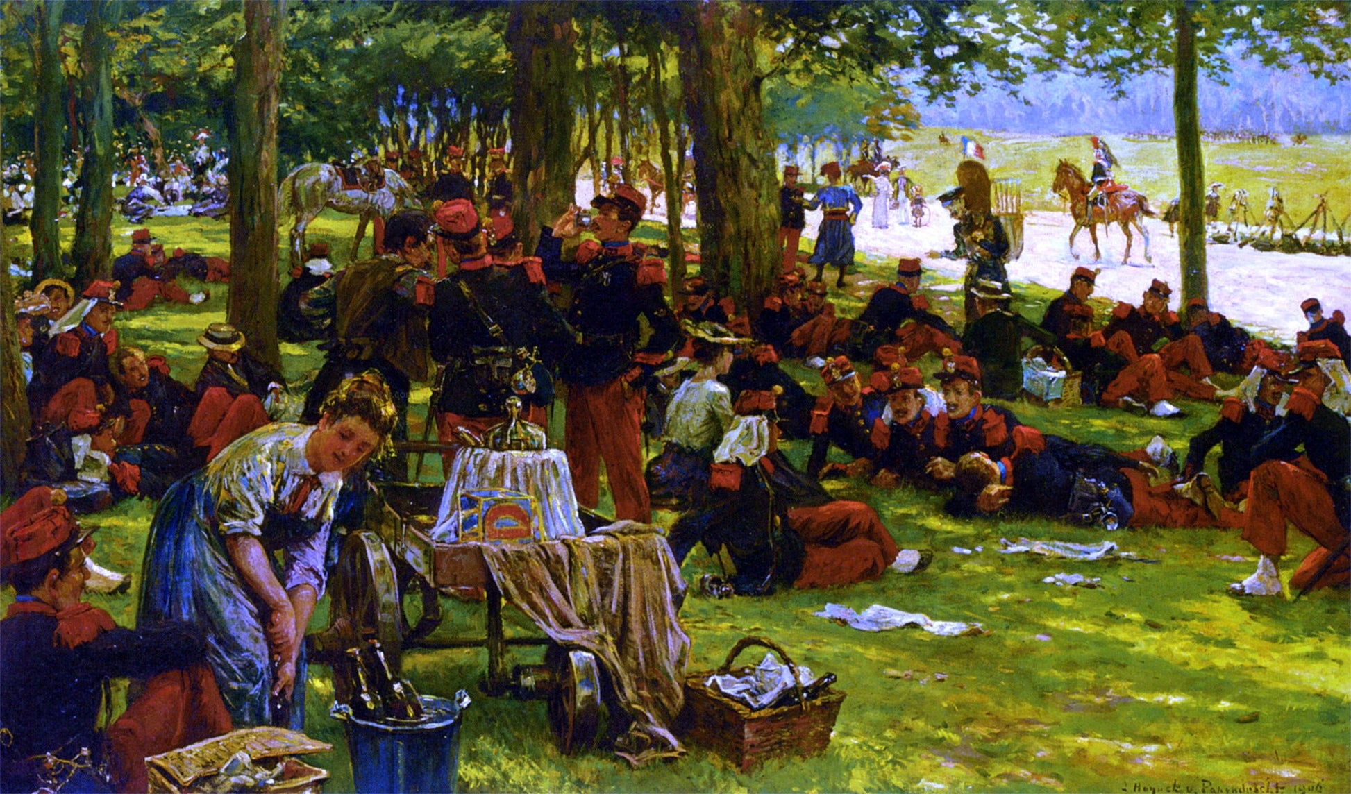  Jan Hoynck Van Papendrecht Picnic after the Parade - Canvas Print