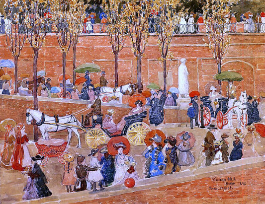  Maurice Prendergast Pincian Hill, Rome (also known as Afternoon, Pincian Hill) - Canvas Print