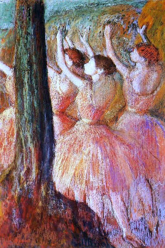  Edgar Degas Pink Dancers - Canvas Print