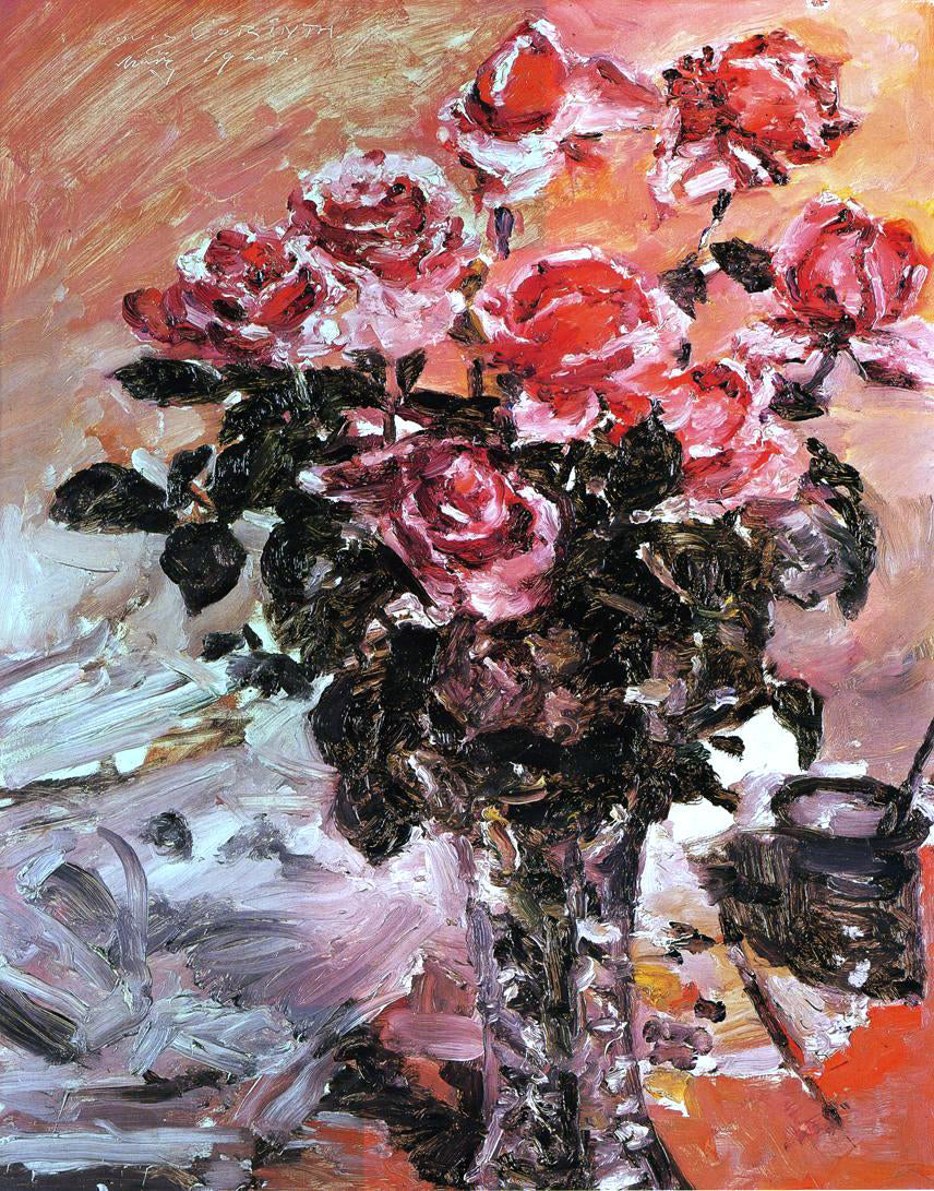  Lovis Corinth Pink Roses - Canvas Print