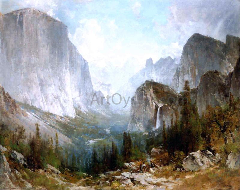  Thomas Hill Piute Indians at the Gates of Yosemite - Canvas Print