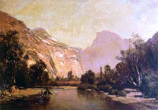  Thomas Hill Piute Indians, Royal Arches and Domes, Yosemite Valley - Canvas Print