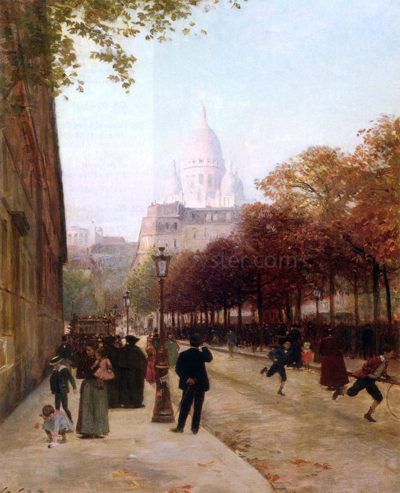  Victor Gabriel Gilbert Place D'Anvers Et Le Sacre Coeur, Paris - Canvas Print