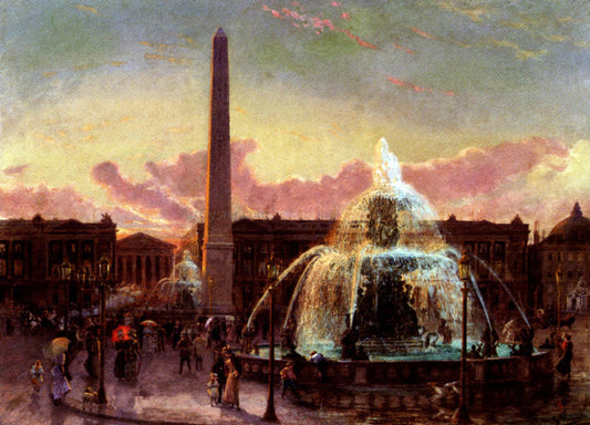  Gustave Pope Place de la Concorde, Paris - Canvas Print