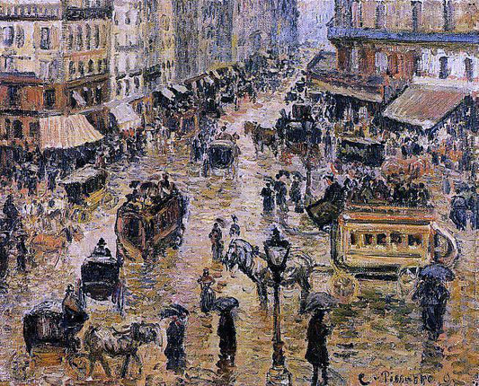  Camille Pissarro Place du Havre, Paris; Rain - Canvas Print