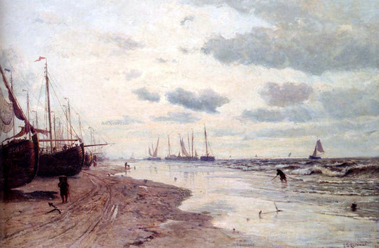  Jan Theodore Kruseman Plage de Scheveningen - Canvas Print