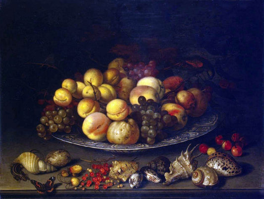  Balthasar Van der Ast Plate with Fruits and Shells - Canvas Print