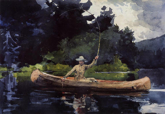  Winslow Homer Playing Him (also known as The North Woods) - Canvas Print