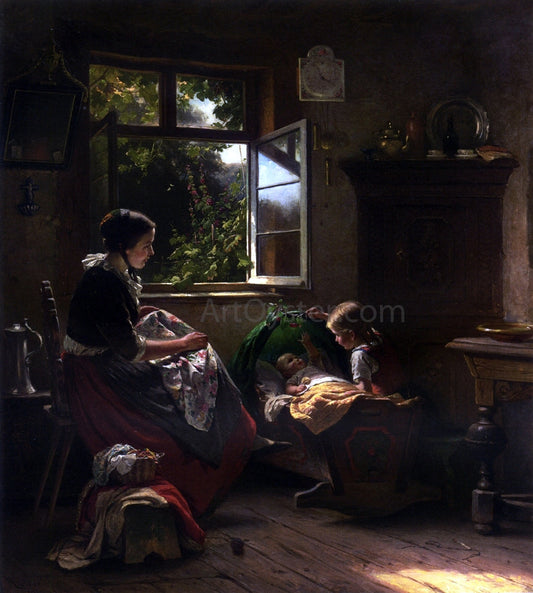  Richard Sohn Playing with Baby - Canvas Print