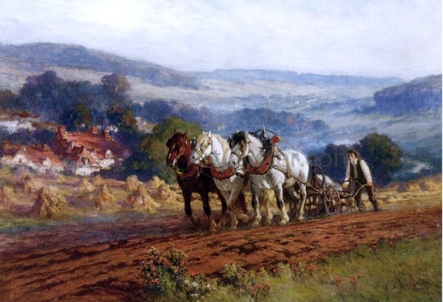  Frederick Arthur Bridgeman Plowing the Field - Canvas Print