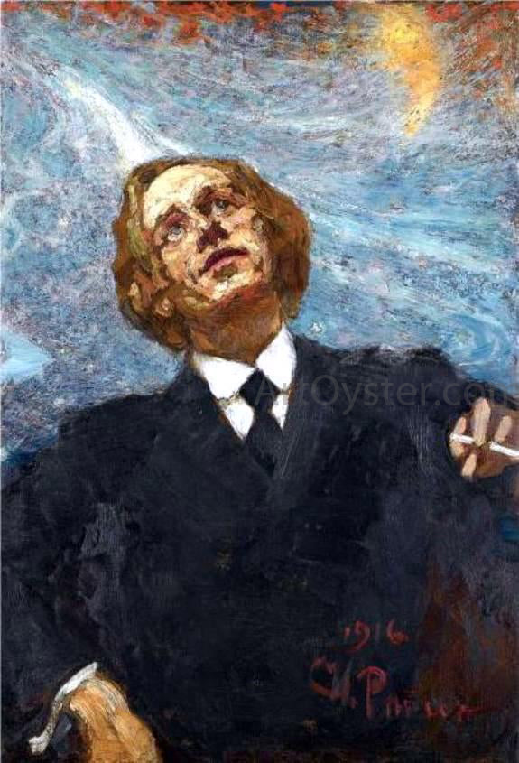  Ilia Efimovich Repin Poet-futurist (portrait of Vladimir Vladimirovich Mayakovsky) - Canvas Print