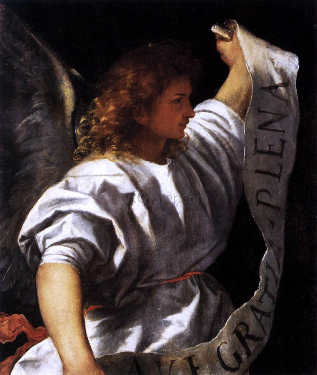  Titian Polyptych of the Resurrection: Archangel Gabriel - Canvas Print