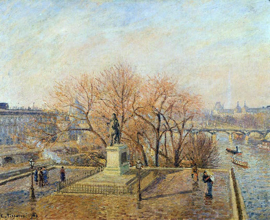  Camille Pissarro Ponty-Neuf, the Statue of Henri IV, Sunny Weather, Morning - Canvas Print