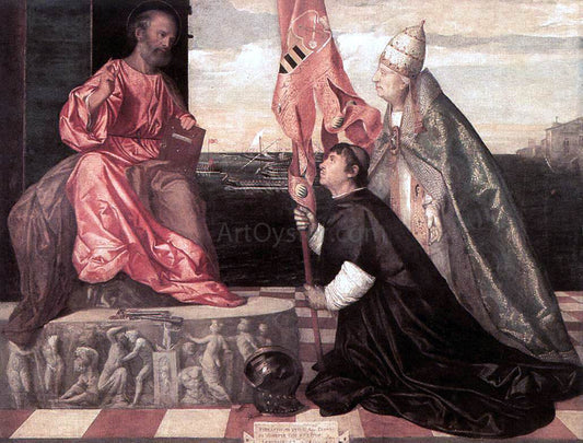  Titian Pope Alexander IV Presenting Jacopo Pesaro to St Peter - Canvas Print