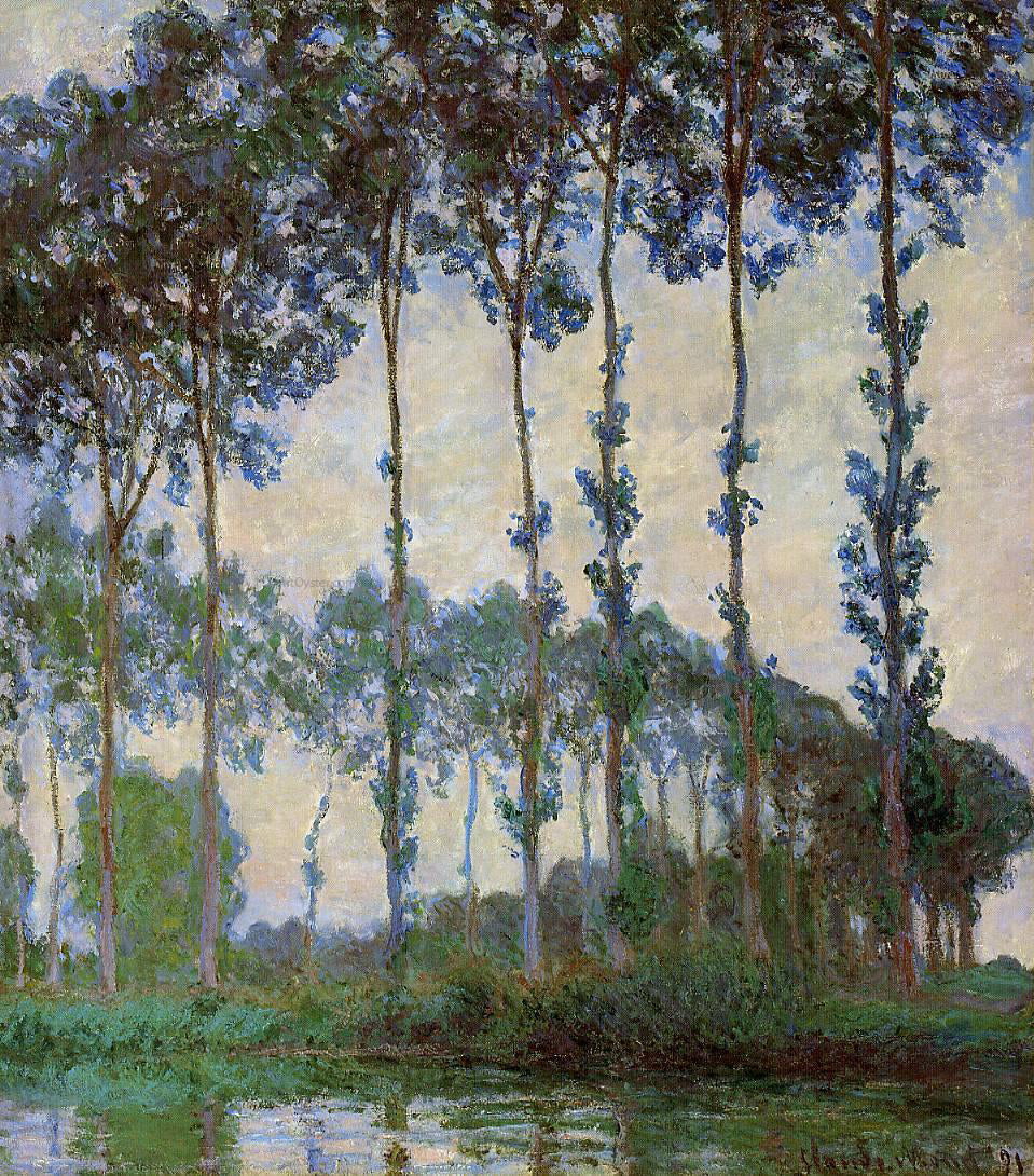  Claude Oscar Monet Poplars on the Banks of the River Epte, Overcast Weather - Canvas Print