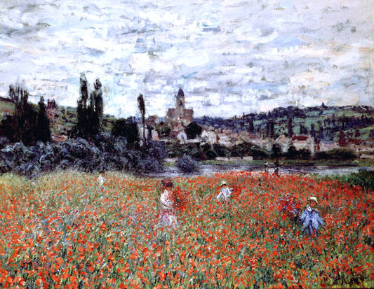  Claude Oscar Monet Poppies near Vetheuil - Canvas Print