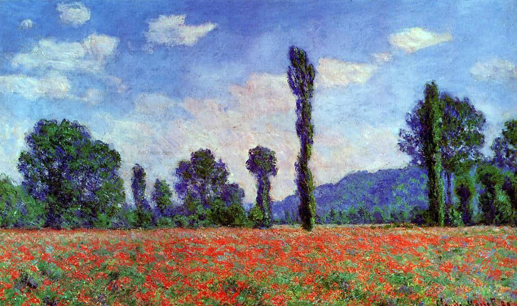  Claude Oscar Monet Poppy Field in Giverny - Canvas Print