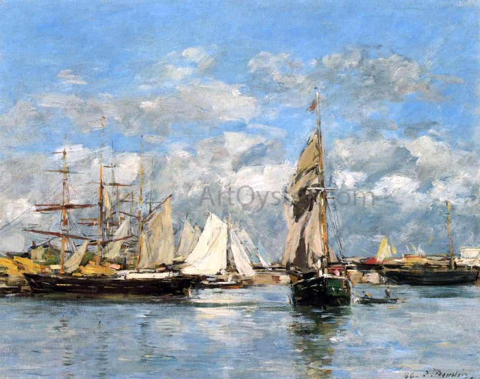  Eugene-Louis Boudin Port of Trouville, High Tide - Canvas Print