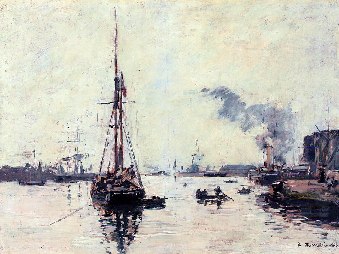  Eugene-Louis Boudin Port Scene - Canvas Print