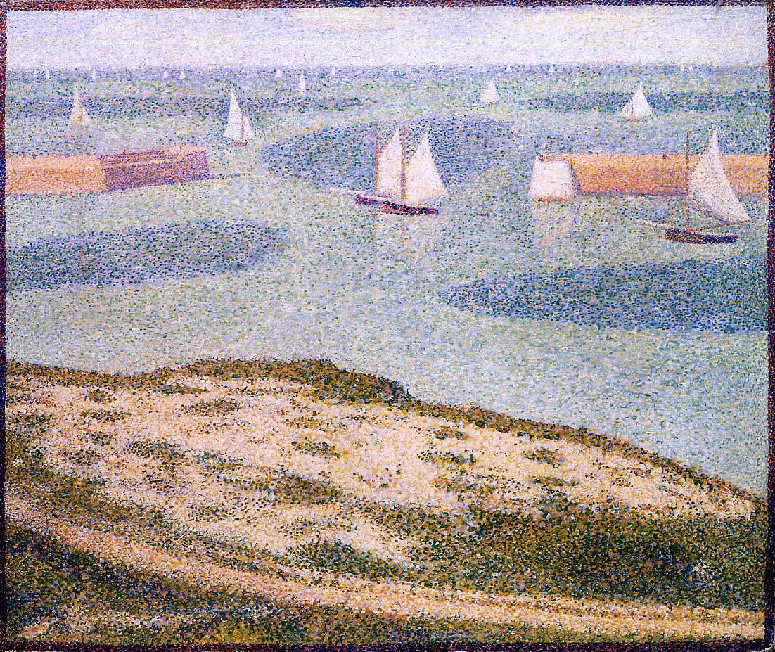  Georges Seurat Port-en-Bessin, Entrance to the Outer Harbor - Canvas Print