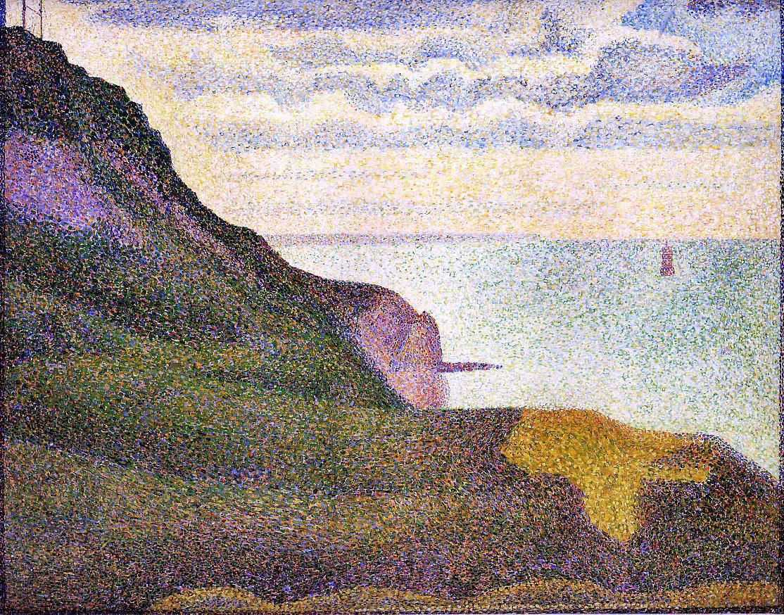  Georges Seurat Port-en-Bessin, the Semaphore and Cliffs - Canvas Print