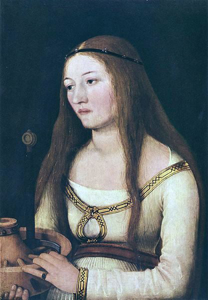  The Elder Hans Holbein Portrait der Katharina Schwarz mit den Attributen ihrer Nahmensheiligen - Canvas Print