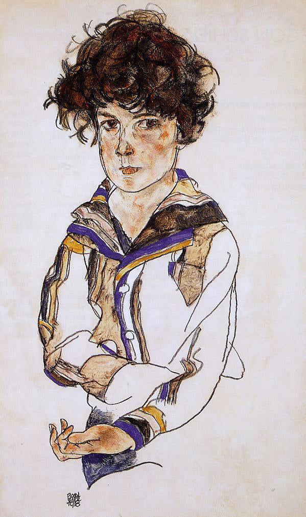  Egon Schiele Portrait of a Boy - Canvas Print