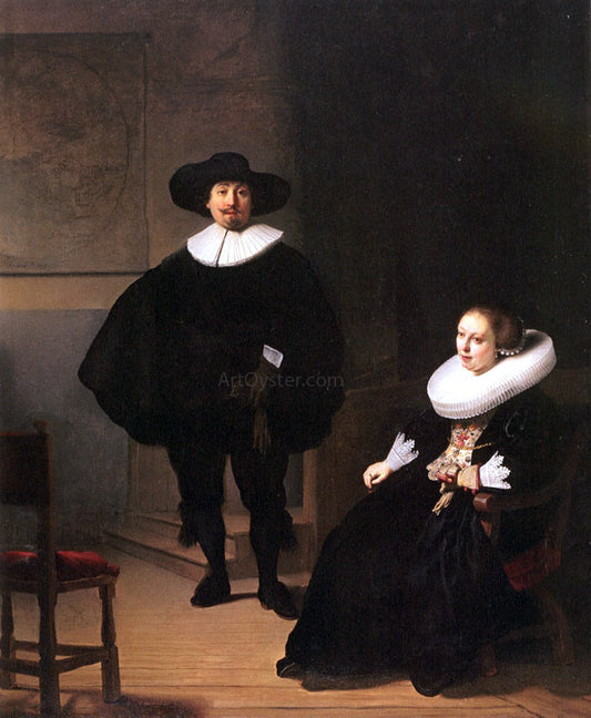  Rembrandt Van Rijn Portrait of a Couple in an Interior - Canvas Print