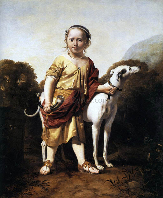  Caesar Van Everdingen Portrait of a Girl as a Huntress - Canvas Print