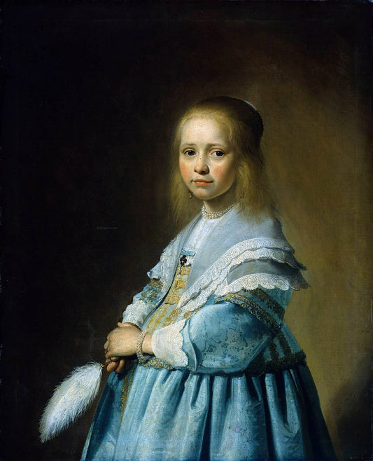  Johannes Cornelisz Verspronck Portrait of a Girl Dressed in Blue - Canvas Print