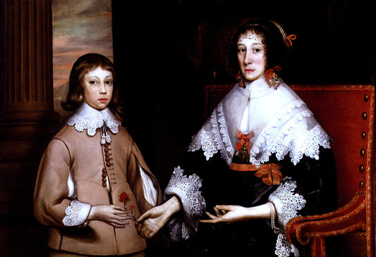  Edward Bower Portrait Of A Lady And Her Son - Canvas Print