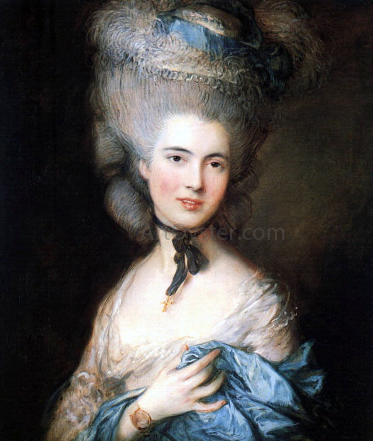  Thomas Gainsborough Portrait of a Lady in Blue - Canvas Print