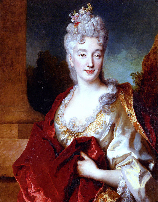  Nicolas De Largilliere Portrait Of A Lady, Said To Be The Comtesse De Courcelles - Canvas Print