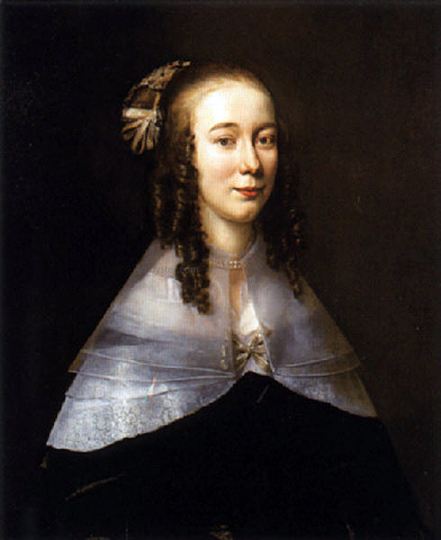 Jan Mytens Portrait of a lady wearing a black dress and a white collar - Canvas Print