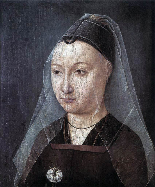  Master of the Legend of St.  Ursula Portrait of a Lady with a Carnation - Canvas Print