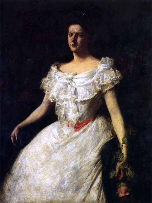  William Merritt Chase Portrait of a Lady with a Rose - Canvas Print
