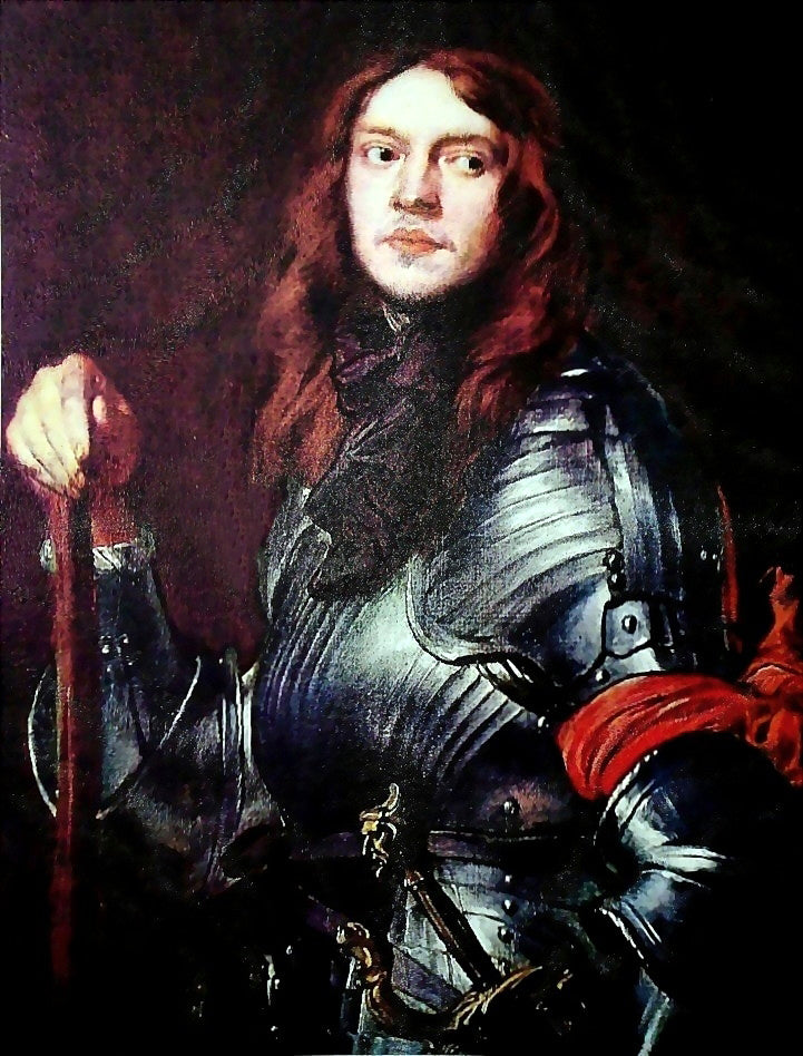 Sir Antony Van Dyck Portrait of a Man in Armour with Red Scarf Canvas Print – Ar